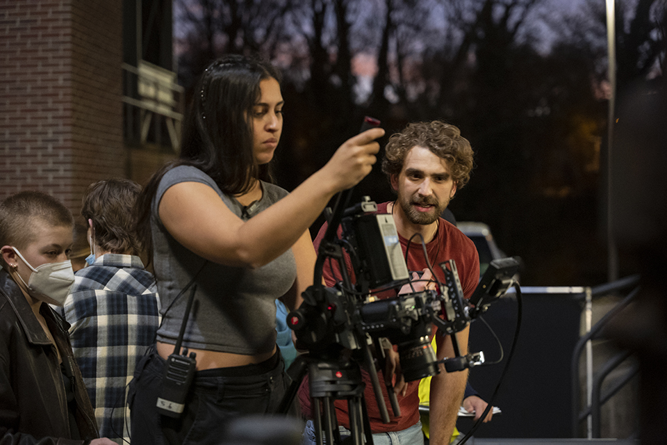 Students on set of "Masterpiece," an episodic project. / Photo: Joshua Campbell 