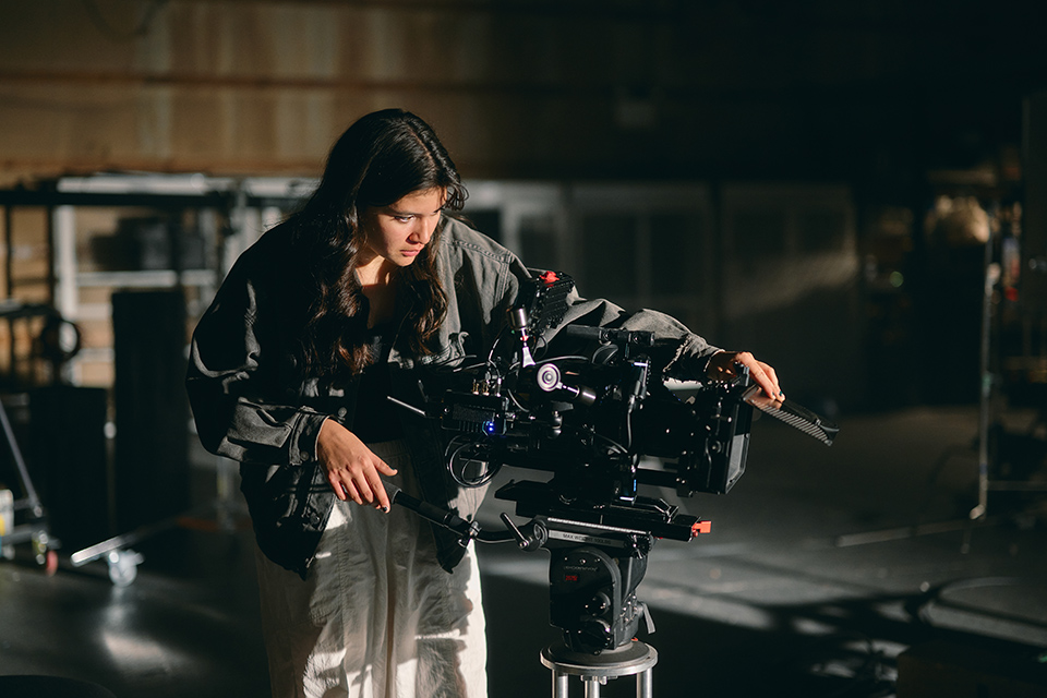 Student in Cinematography class. / Photo: Wayne Reich