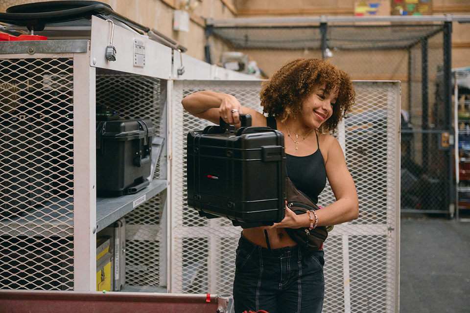 Student in Cinematography class. / Photo: Wayne Reich