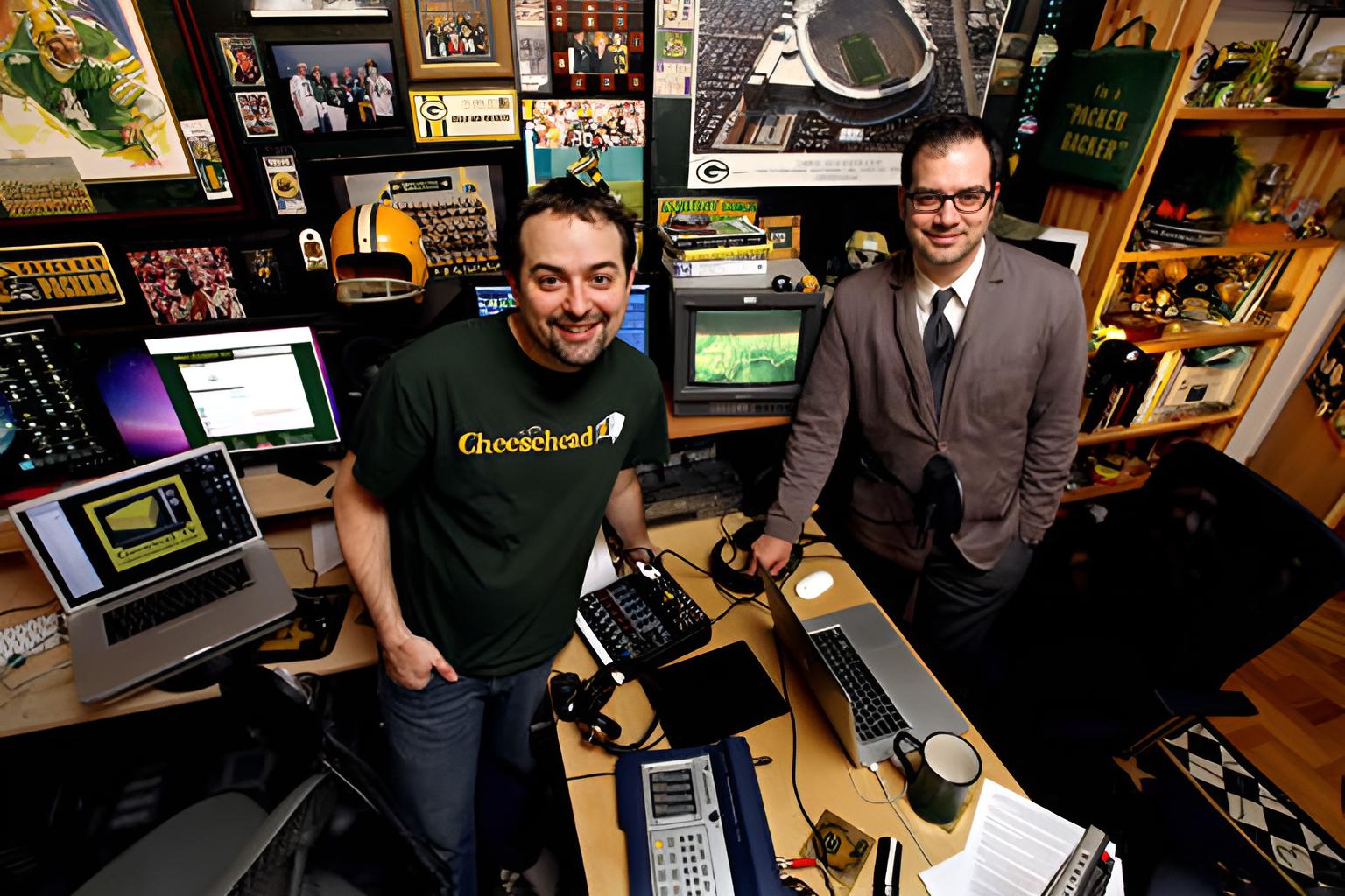 Corey Behnke and Aaron Nagler pose for a photograph in 2010 for the Green Bay Press Gazette. 