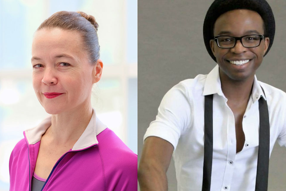 UNCSA faculty member Jennet Zerbe (left) and ABT Jacqueline Kennedy Onassis School faculty member Cornell Callender (right)