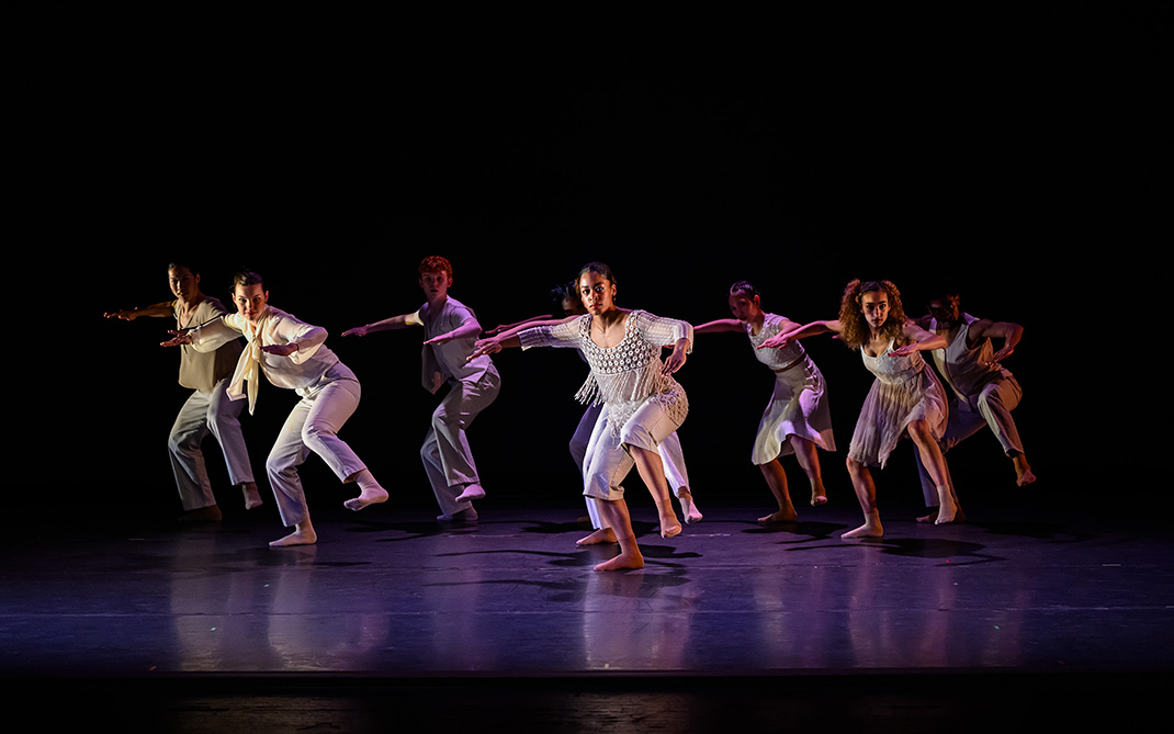 Dance students performing on stage